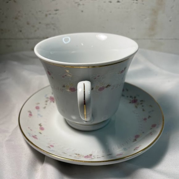 Home Styles Fine China Pink Floral Gold Trim Cup and Saucer Made in China - Picture 4 of 10